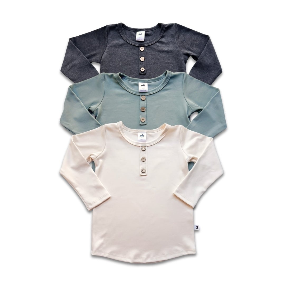 Baby/Kids Bamboo Henley Long-Sleeve Shirt-0