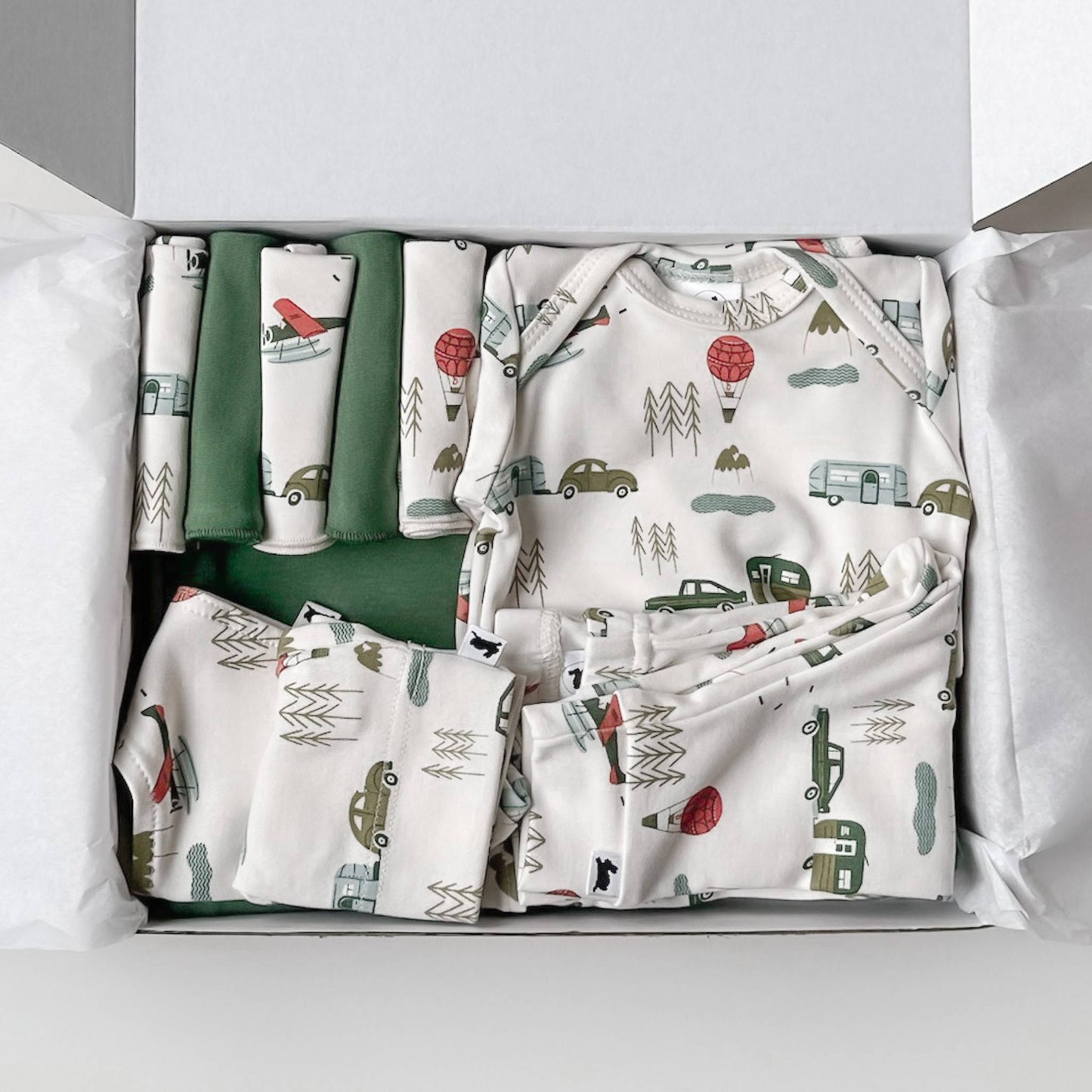 Bamboo Baby Capsule Gift Box - Travel & Leaf Green-3