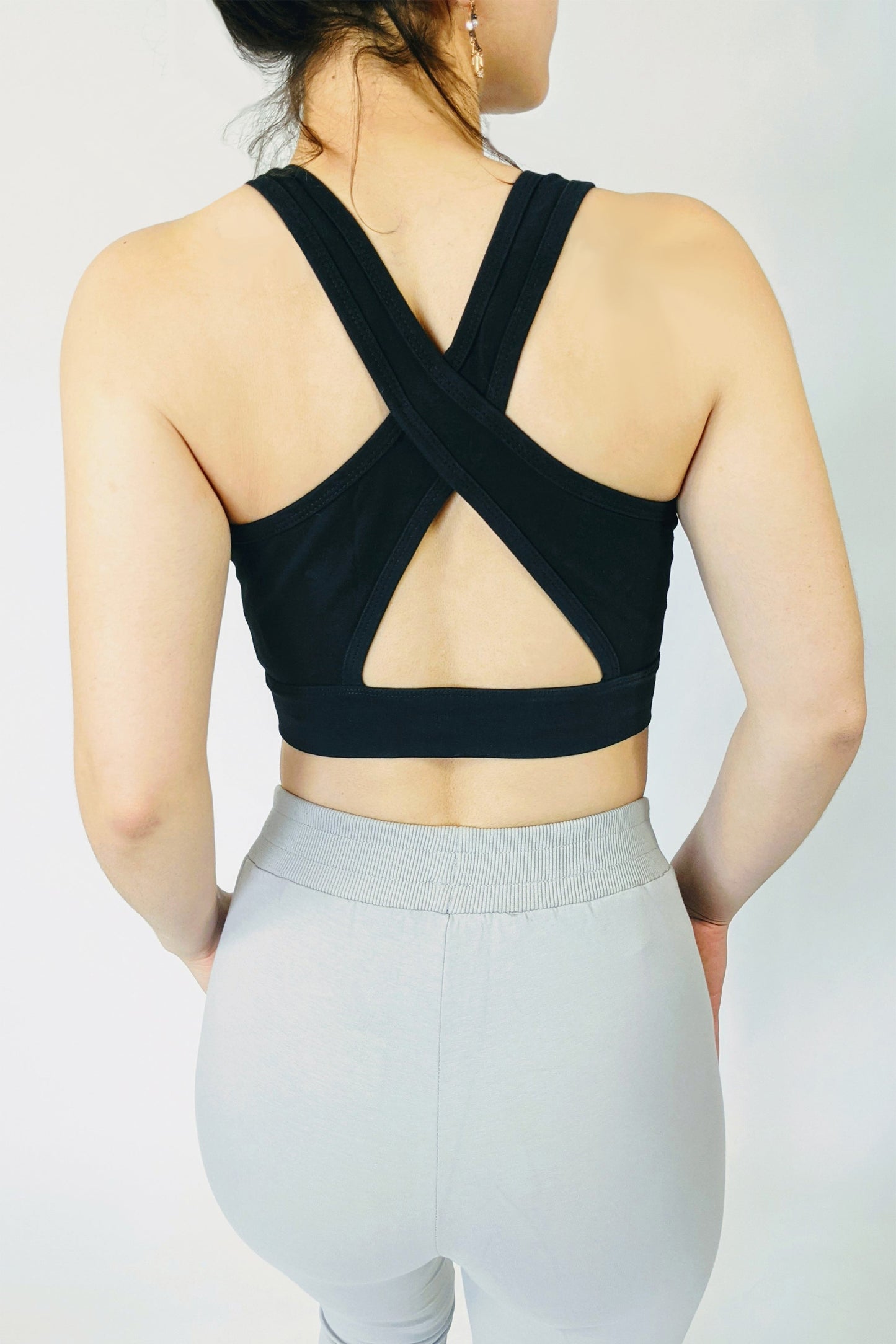 Black Organic Cotton Bra-4