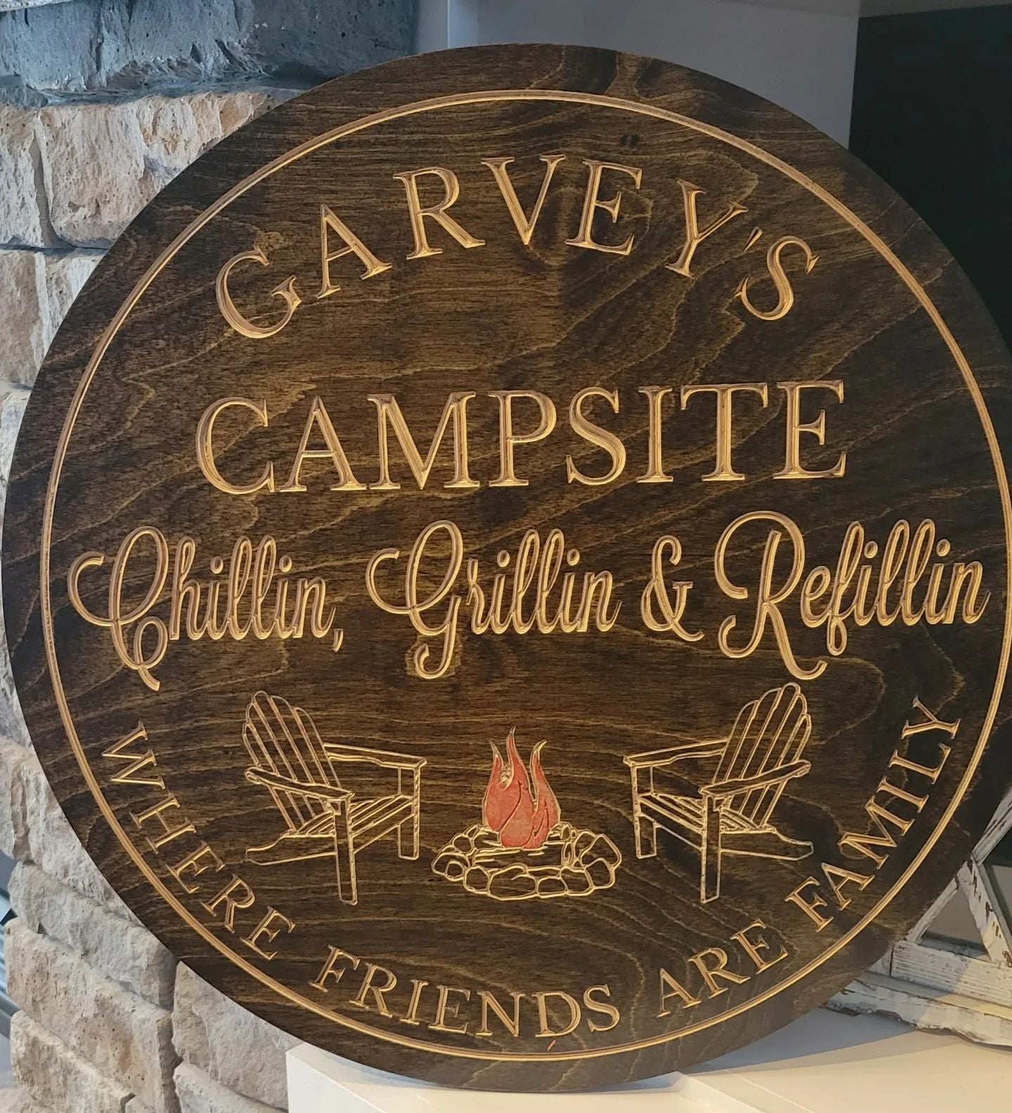 Custom Engraved Campsite / Trailer-5