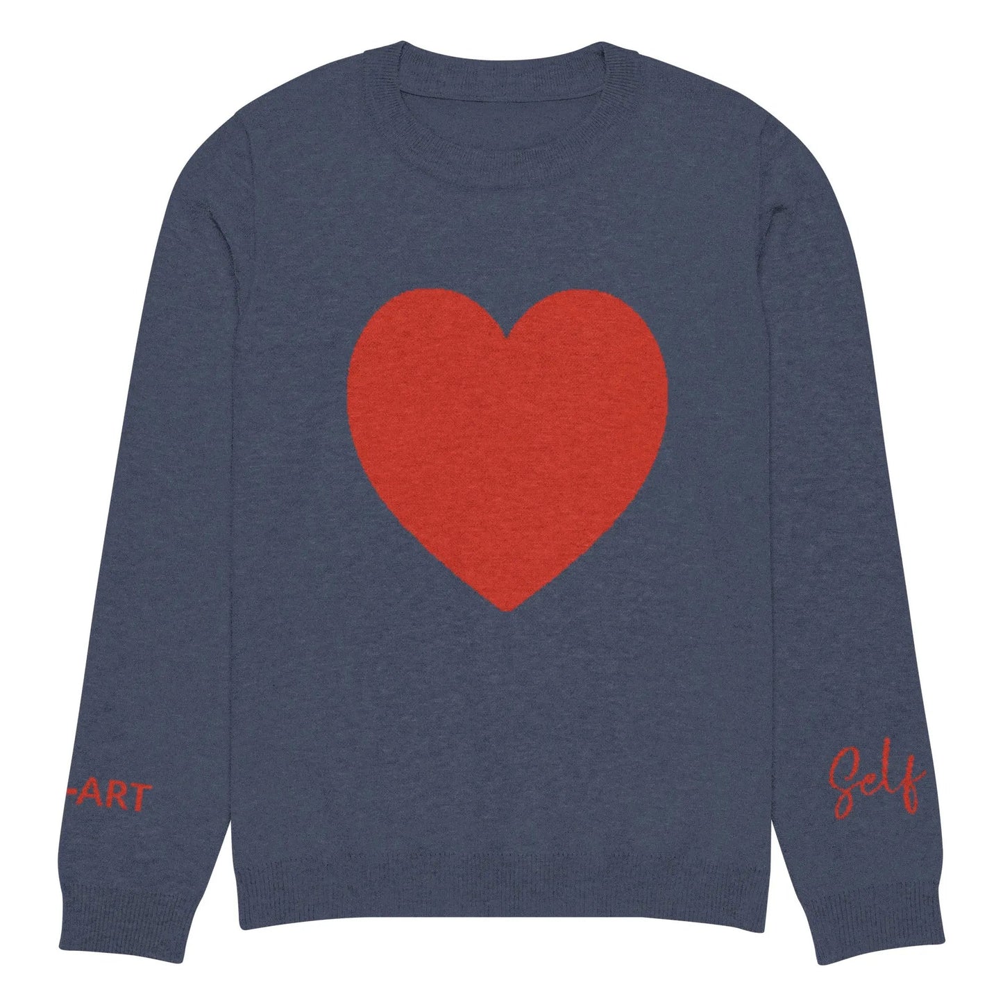 Heart - Knitted crew neck sweater NAVY-6
