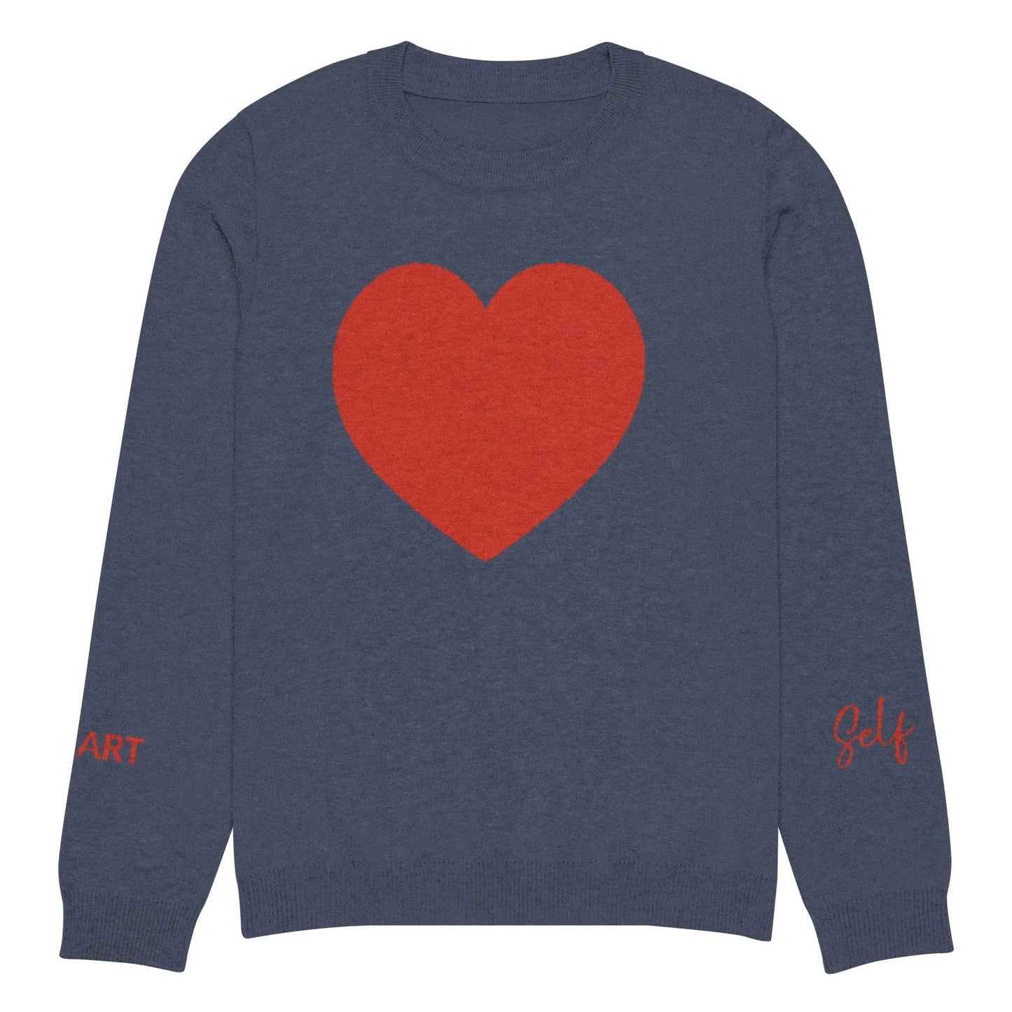 Heart - Knitted crew neck sweater NAVY-5