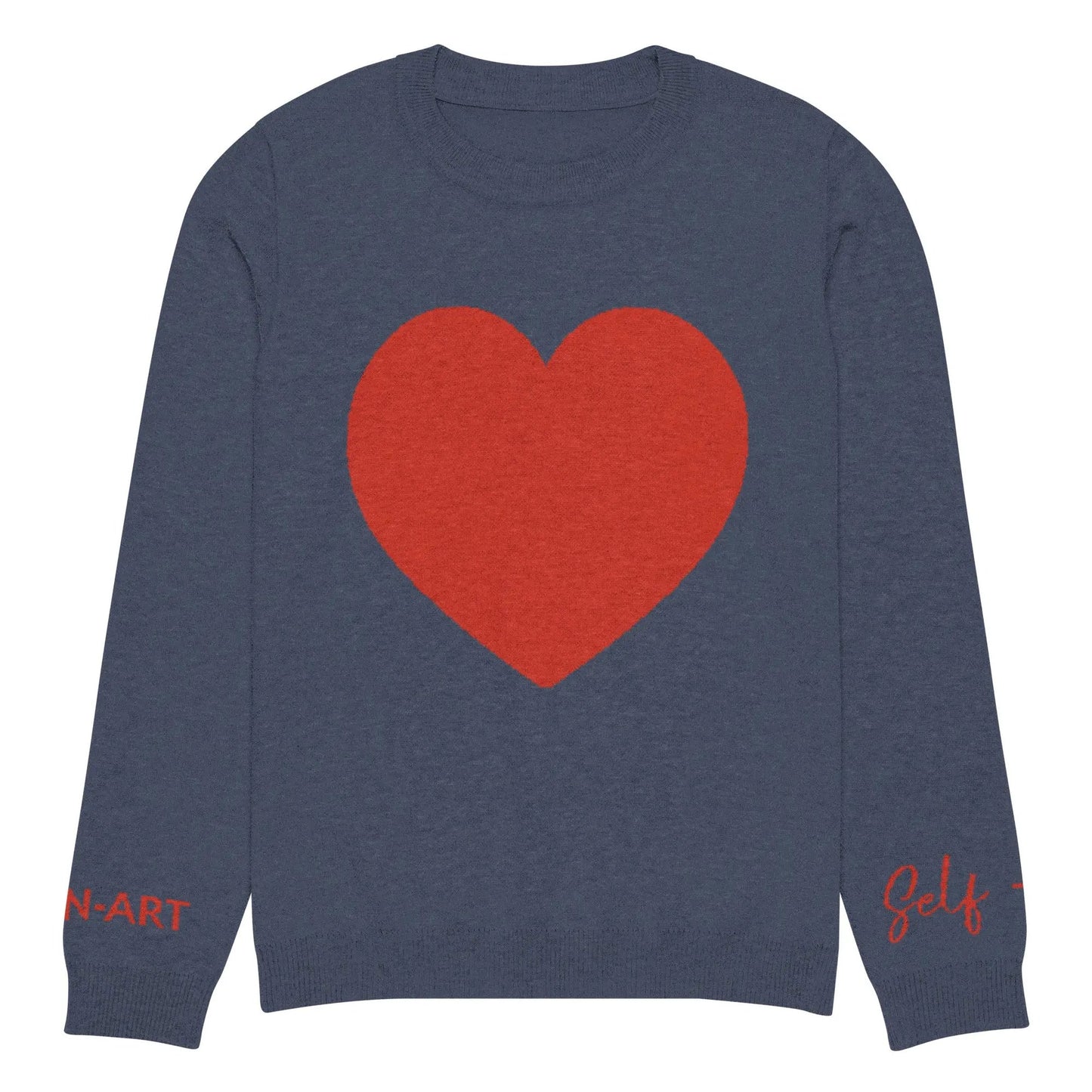 Heart - Knitted crew neck sweater NAVY-0
