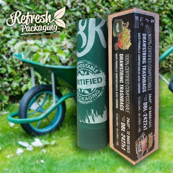 Compostable Drawstring Trash Bags