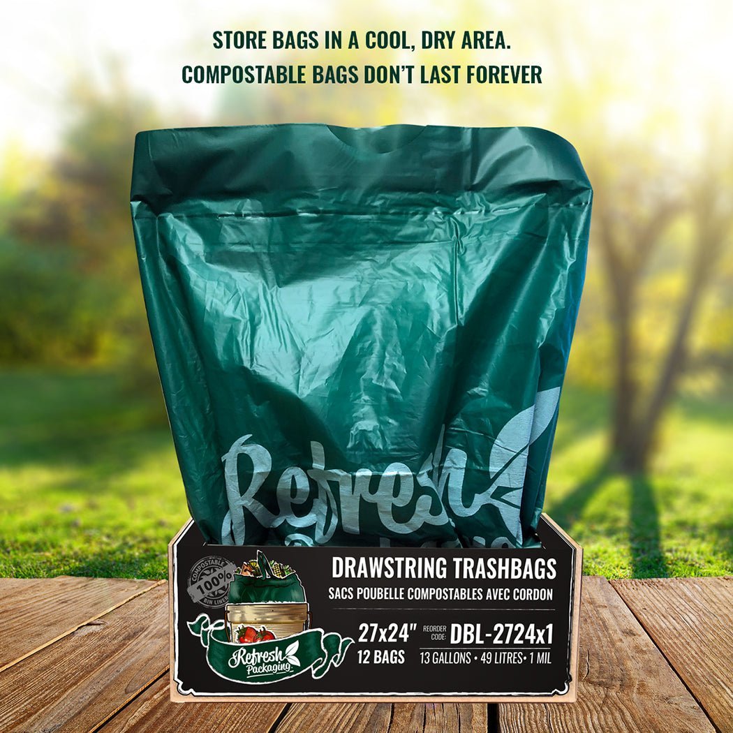 Compostable Drawstring Trash Bags