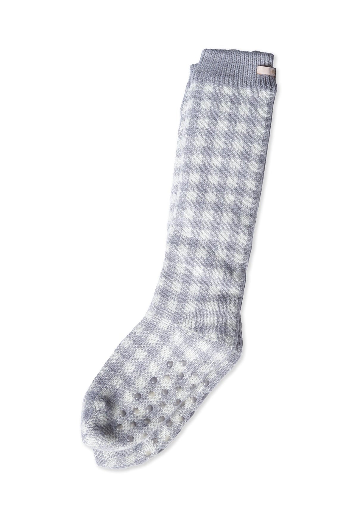 Gingham Lounge Sock - Grey