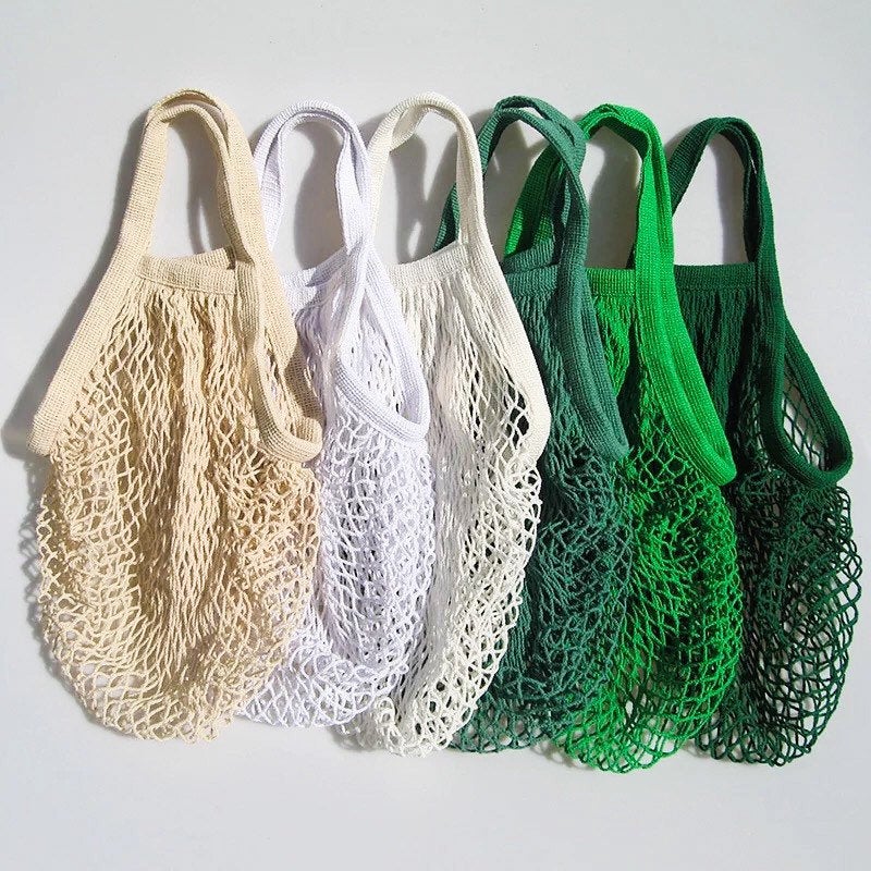 Reusable Organic Cotton Mesh Bag - Plastic Free Zero Waste Shopping Bag-4