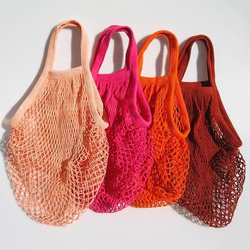 Reusable Organic Cotton Mesh Bag - Plastic Free Zero Waste Shopping Bag-0