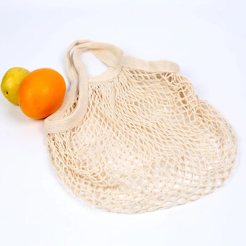 Reusable Organic Cotton Mesh Bag - Plastic Free Zero Waste Shopping Bag-1