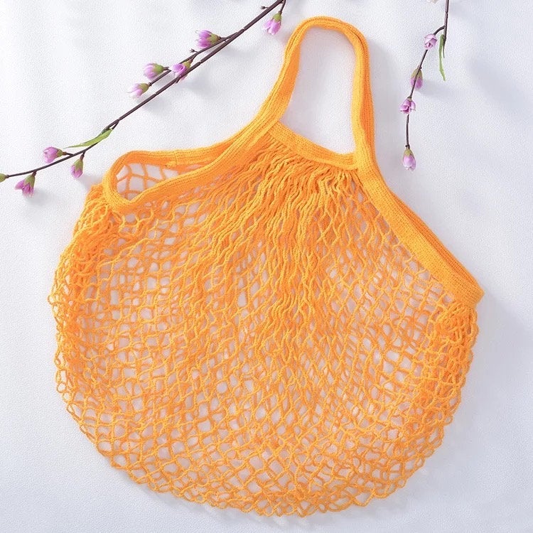 Reusable Organic Cotton Mesh Bag - Plastic Free Zero Waste Shopping Bag-3
