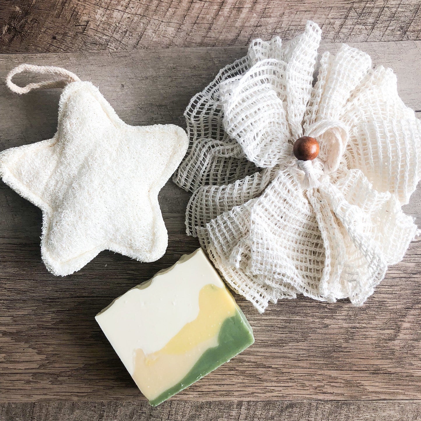 Natural Organic Ramie Bath / Shower Puff - Plastic Free Plant Based Biodegradable Shower Sponge-2