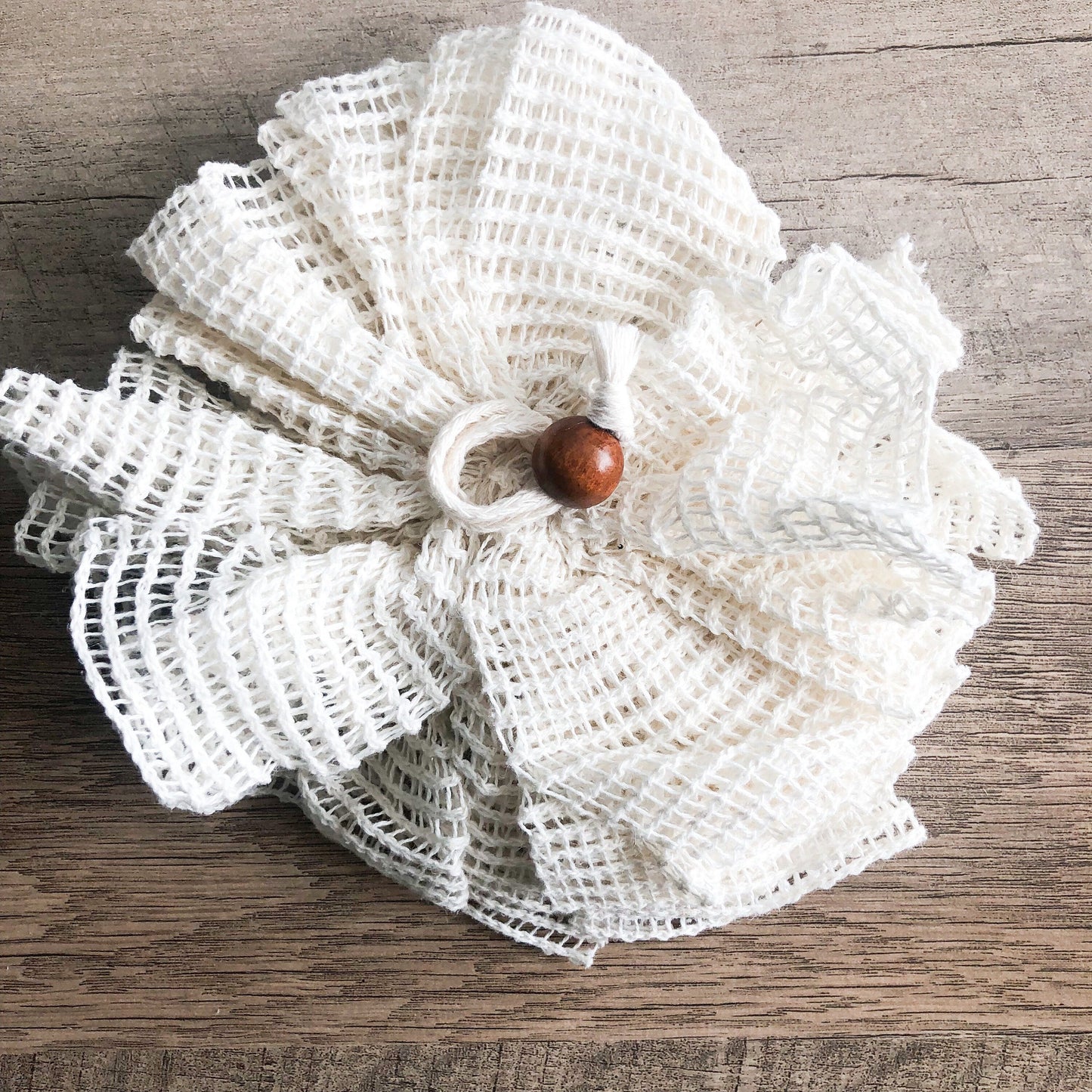 Natural Organic Ramie Bath / Shower Puff - Plastic Free Plant Based Biodegradable Shower Sponge-0