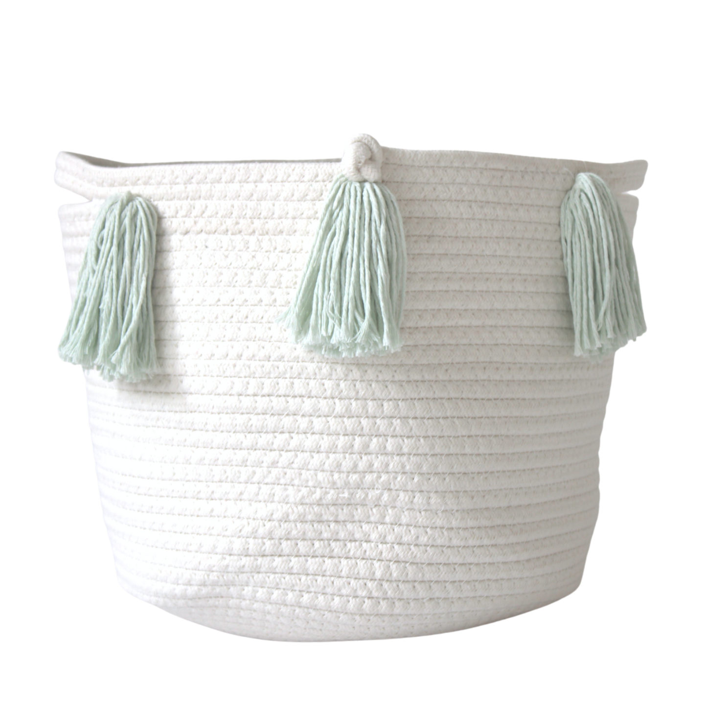 Mint Tassel Basket - Medium-0