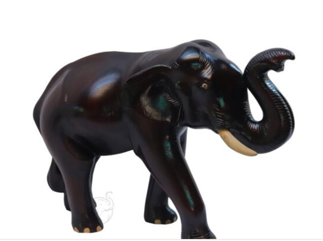 Hand Carved Elephant Statue, Wooden Elephant Sculpture-2