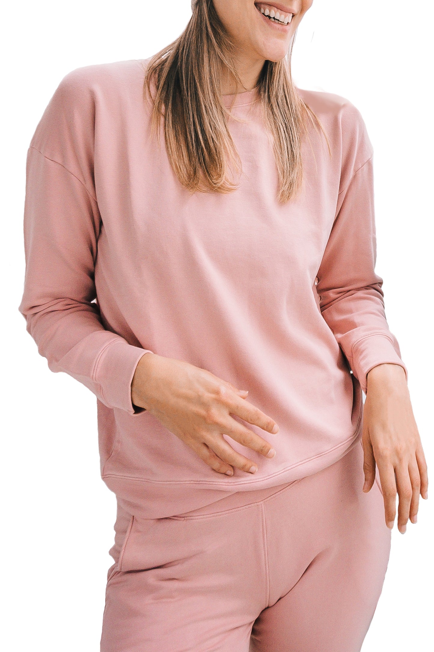 Cotton Clouds Sweatshirt - Pale Rose-3