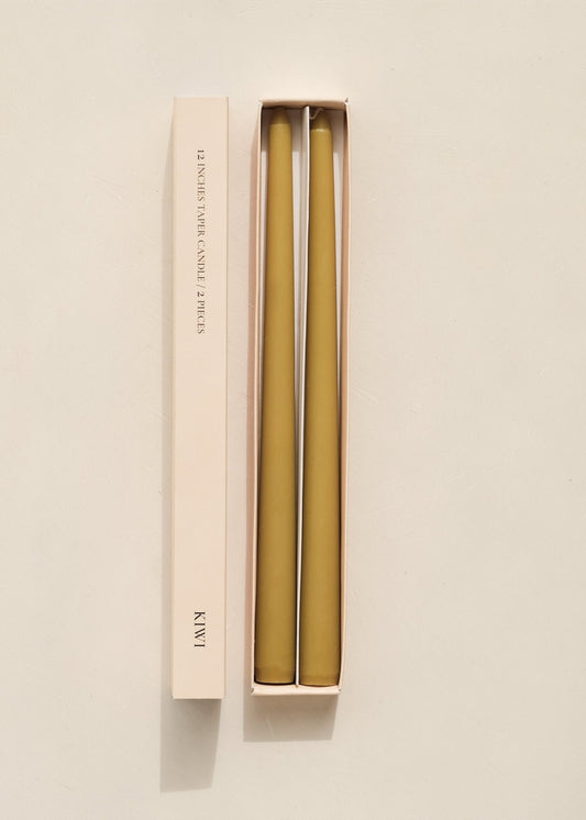 Soy Taper Candle, 12" - Kiwi