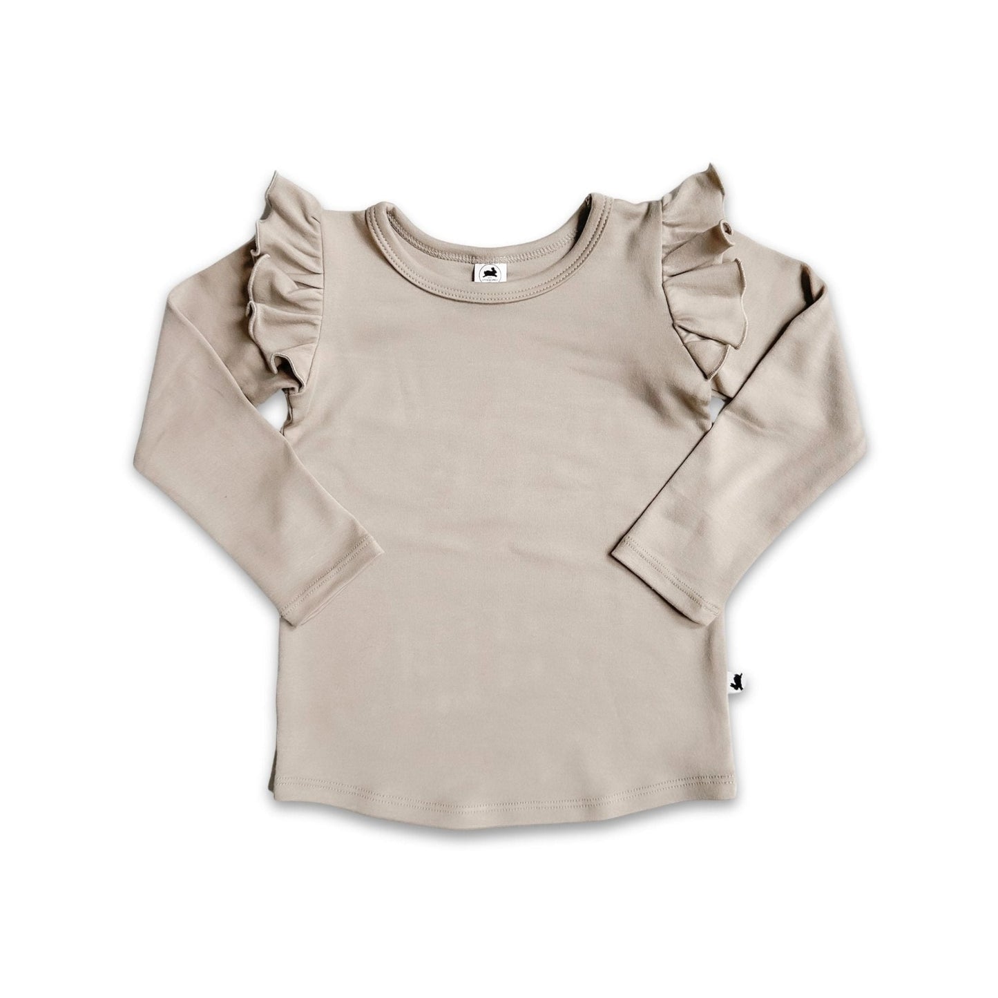 Youth Bamboo Ruffle Shoulder Long Sleeve Shirt-7