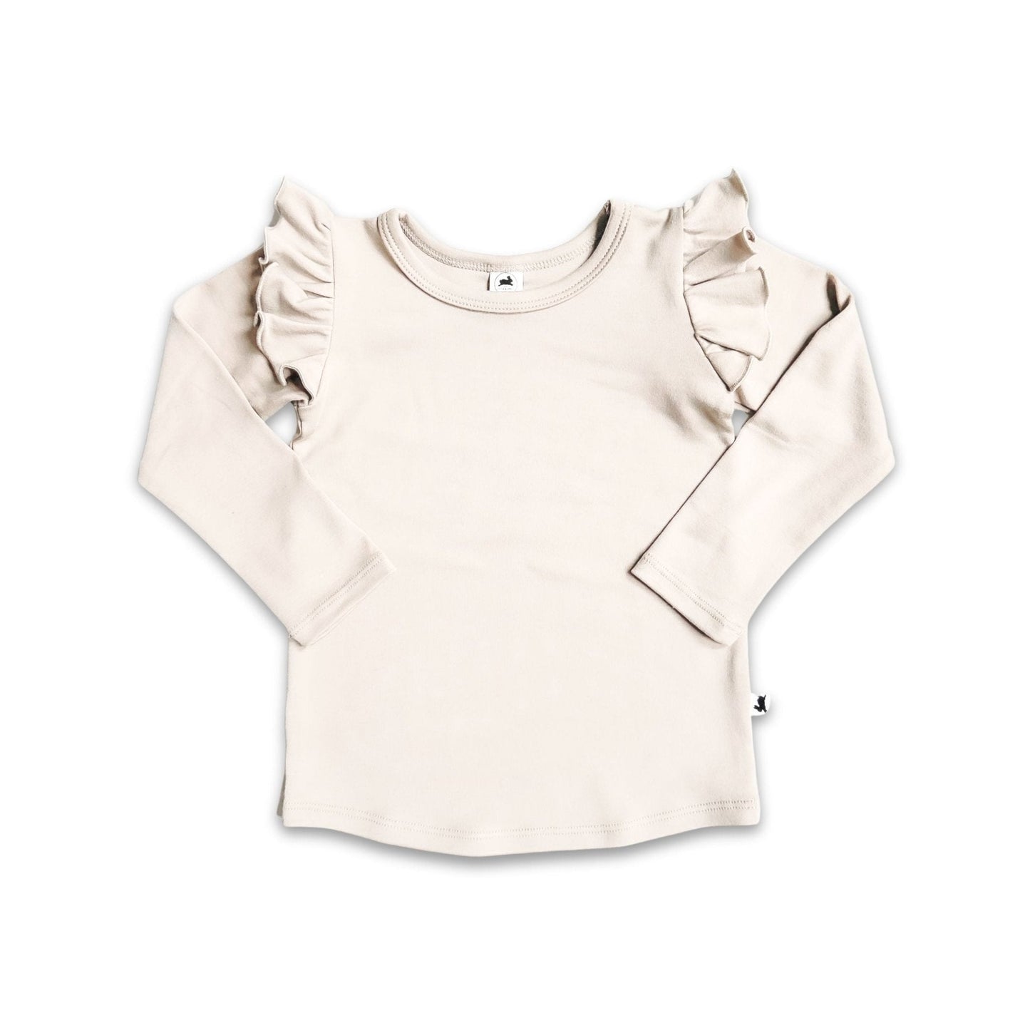 Youth Bamboo Ruffle Shoulder Long Sleeve Shirt-6