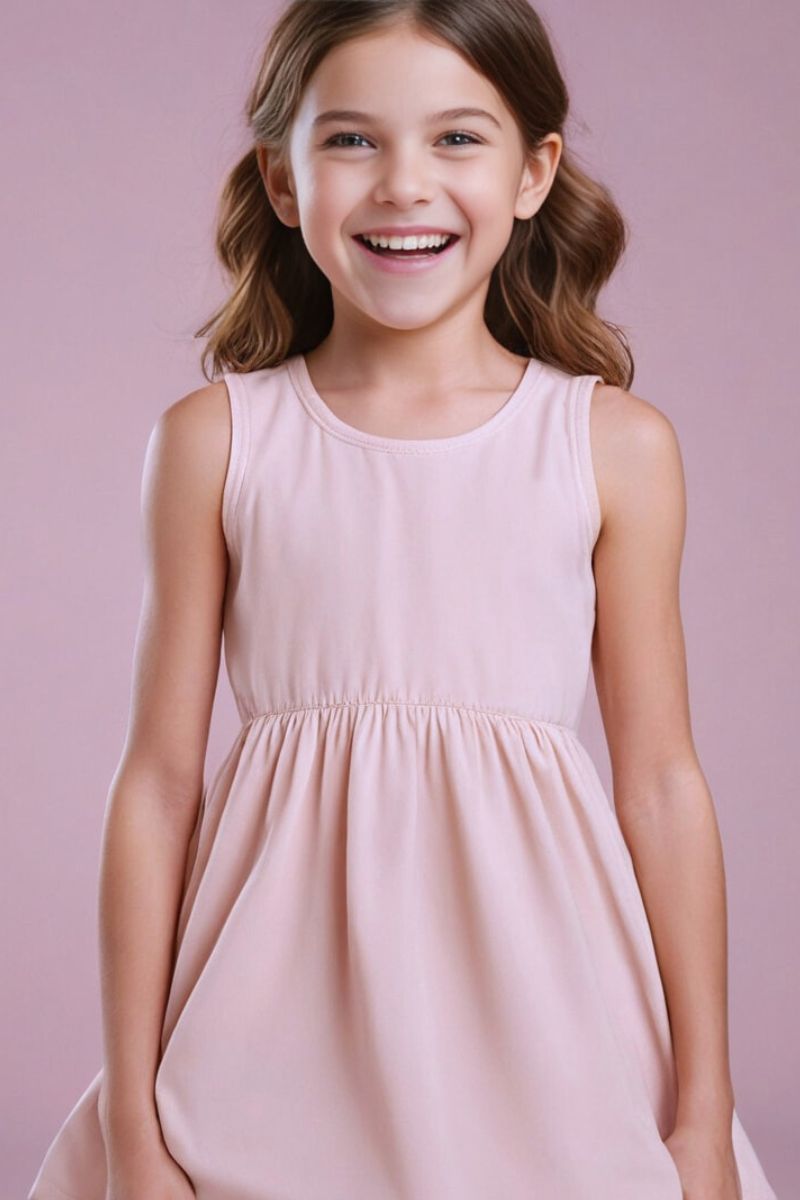 Youth Bamboo Square Neck Tank Dress-1