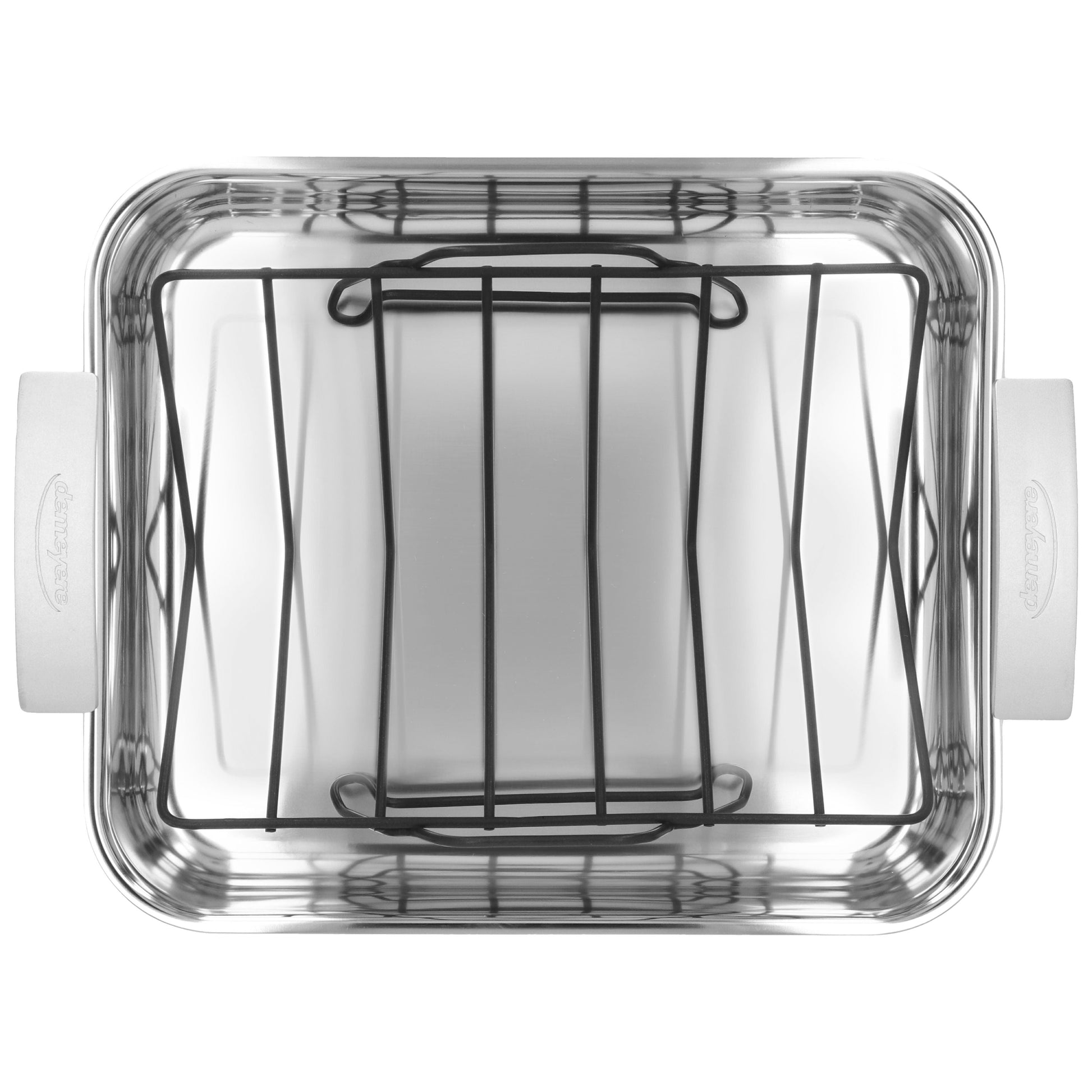 DEMEYERE Industry 5 39 X 33 cm 18/10 Stainless Steel Rectangular Roaster + Grid, Silver-1