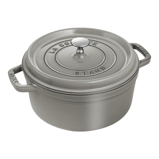 STAUB La Cocotte 3.7 L Cast Iron Round Cocotte, Graphite-Grey-0