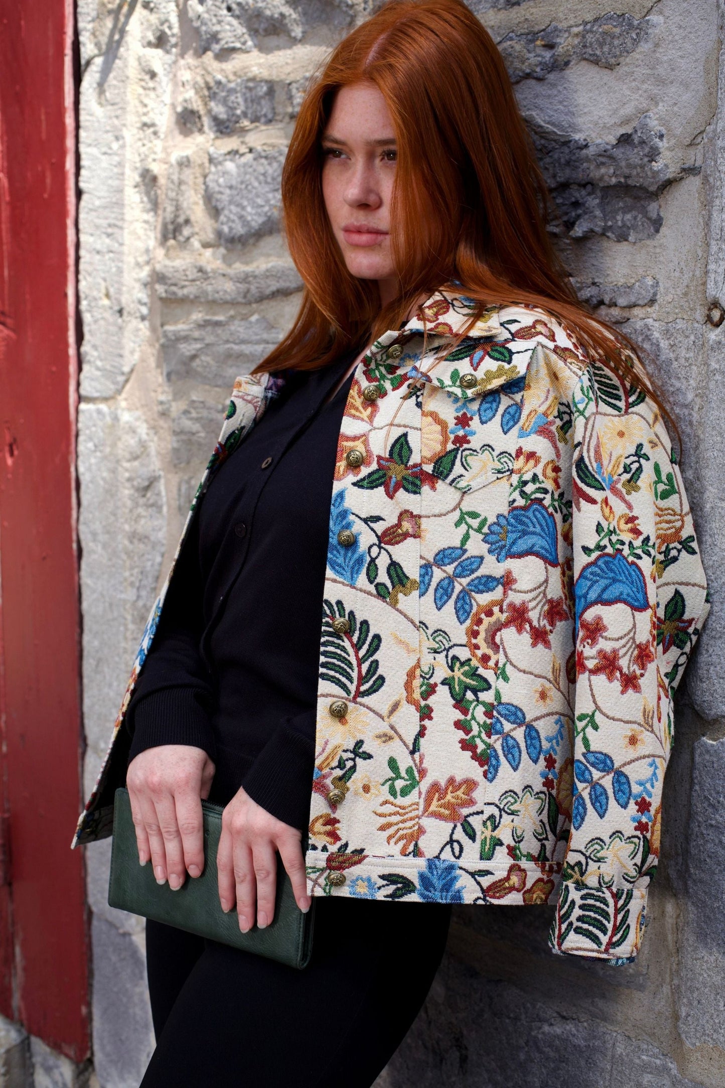 Elodie Women's Tapestry Floral Jacket Vintage-Inspired Embroidery-1