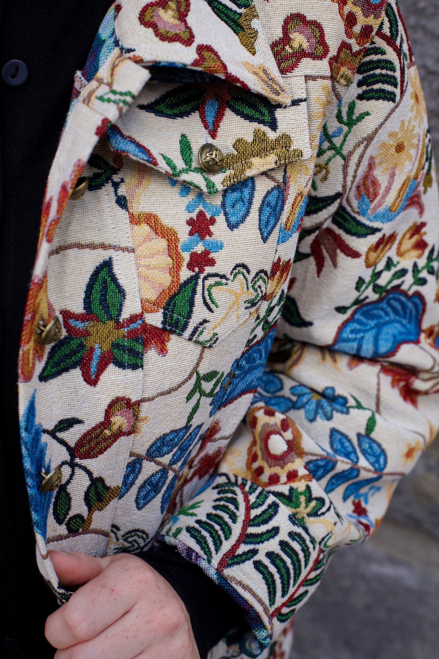 Elodie Women's Tapestry Floral Jacket Vintage-Inspired Embroidery-2