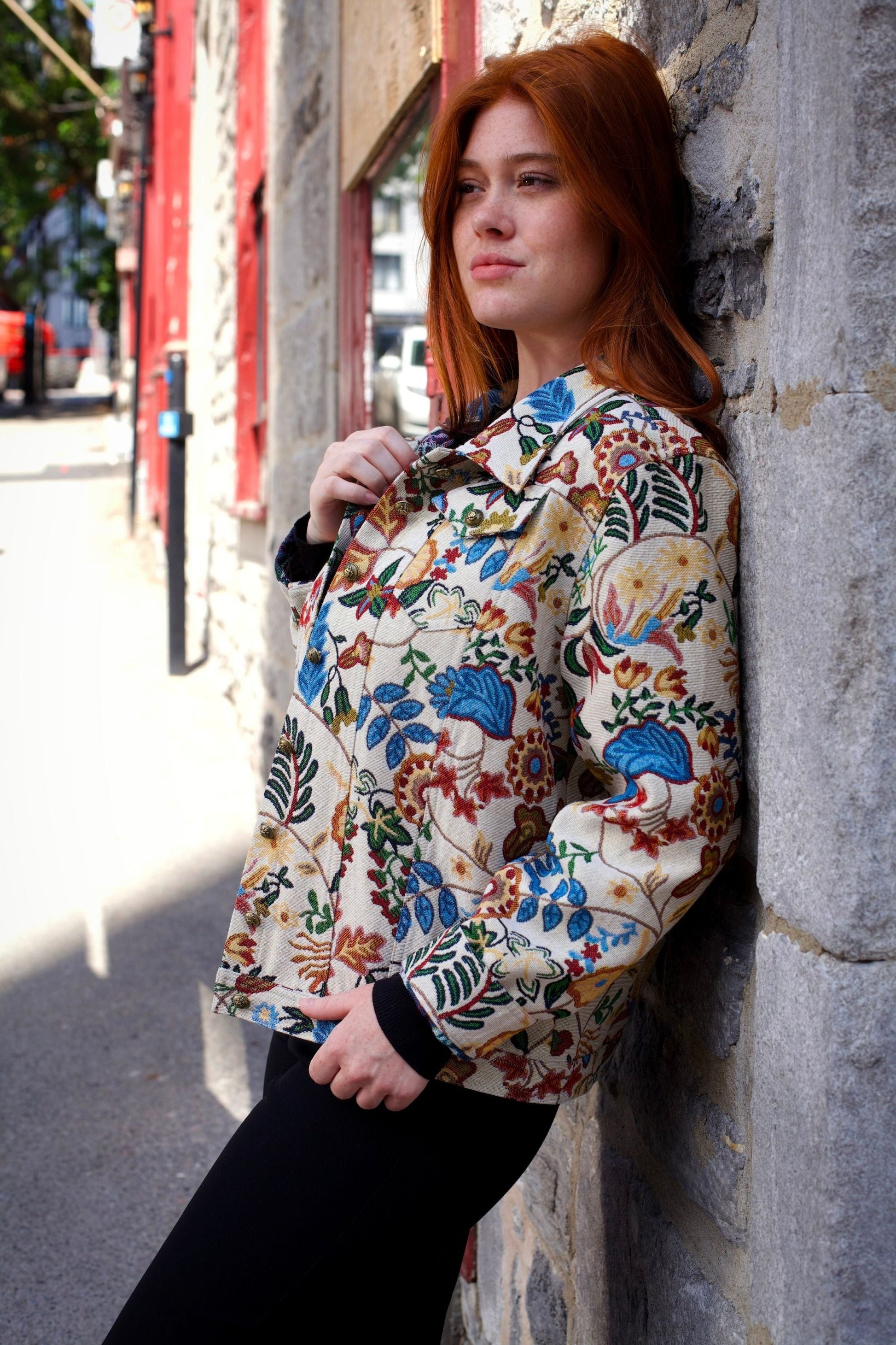 Elodie Women's Tapestry Floral Jacket Vintage-Inspired Embroidery-4