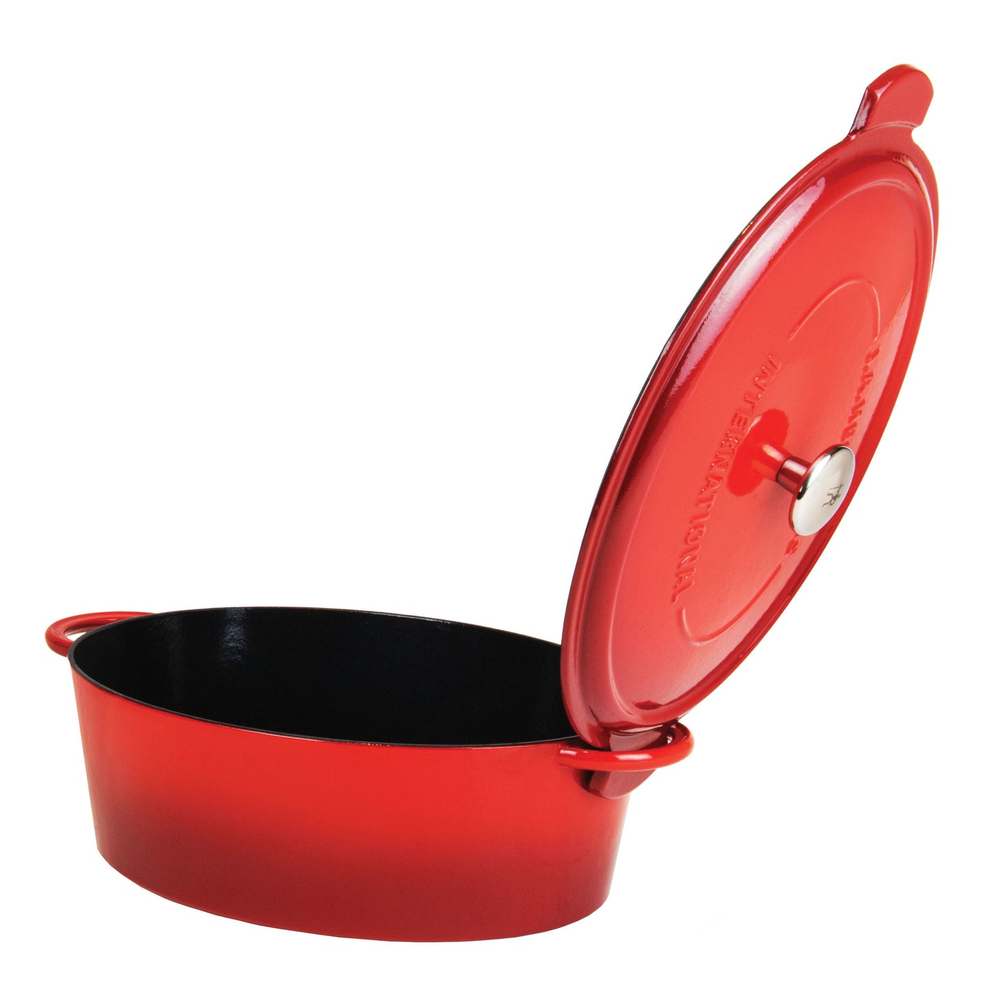 HENCKELS 4.4 L Cast Iron Oval French Oven, Red-1