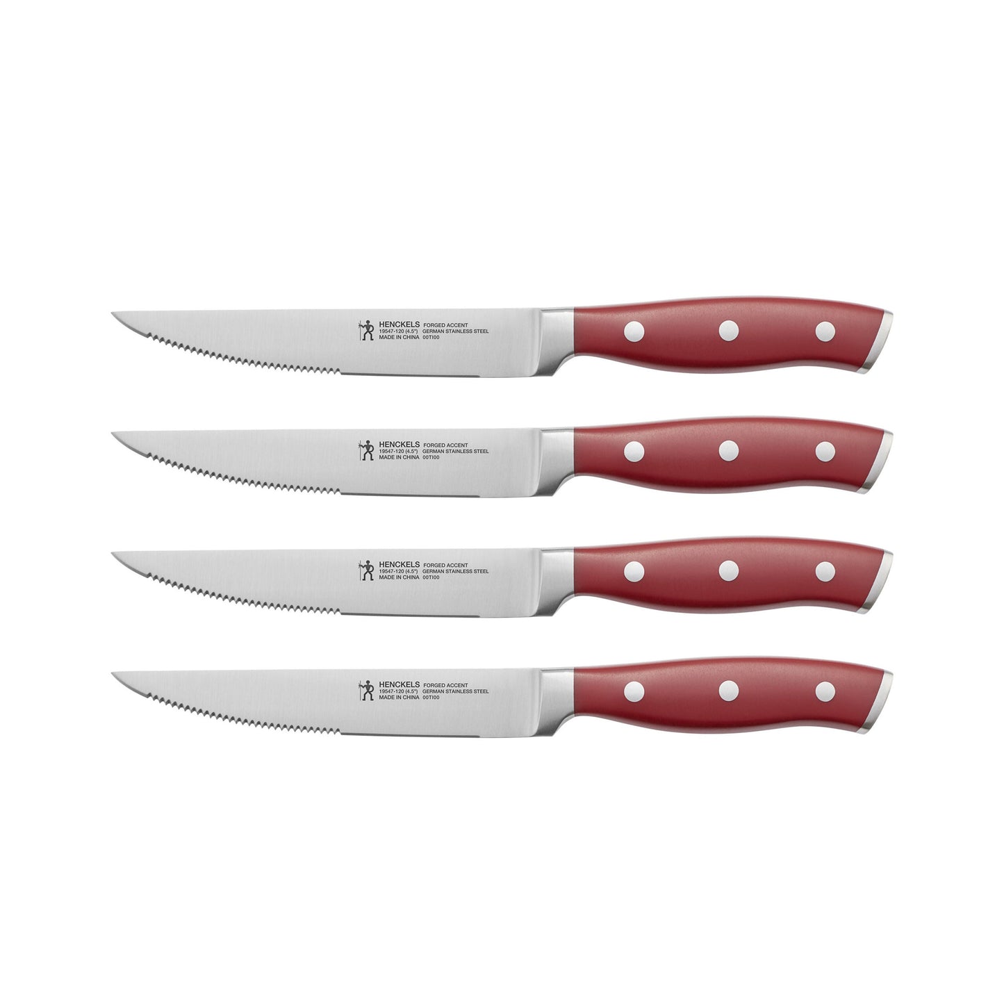 HENCKELS Forged Accent 4 Piece Steak Set, Red-0