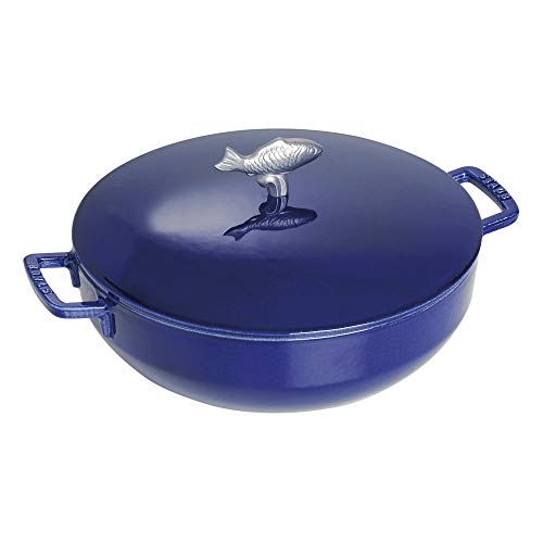 STAUB Specialities 4.75 L Cast Iron Round Bouillabaisse Pot, Dark-Blue-3