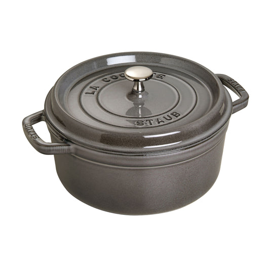STAUB La Cocotte 5.25 L Cast Iron Round Cocotte, Graphite-Grey-0