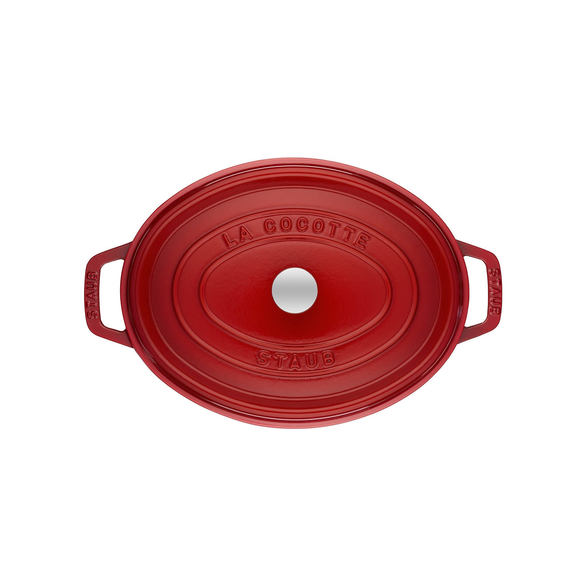 STAUB La Cocotte 6.75 L Cast Iron Oval Cocotte, Cherry (Visual Imperfections - B STOCK)-3