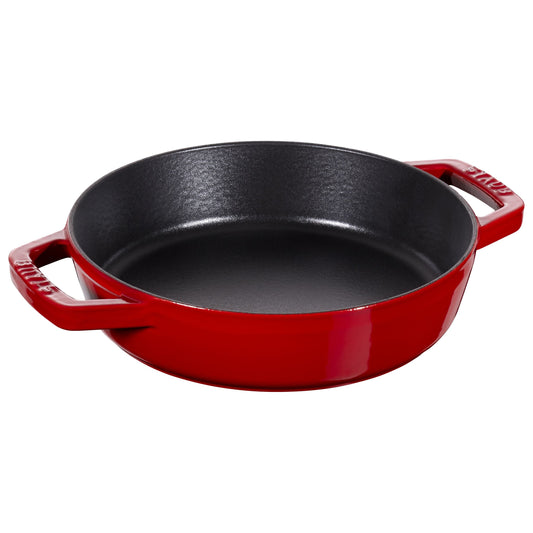 STAUB Pans 20 cm / 8 inch Cast Iron Frying Pan With 2 Handles, Cherry-0