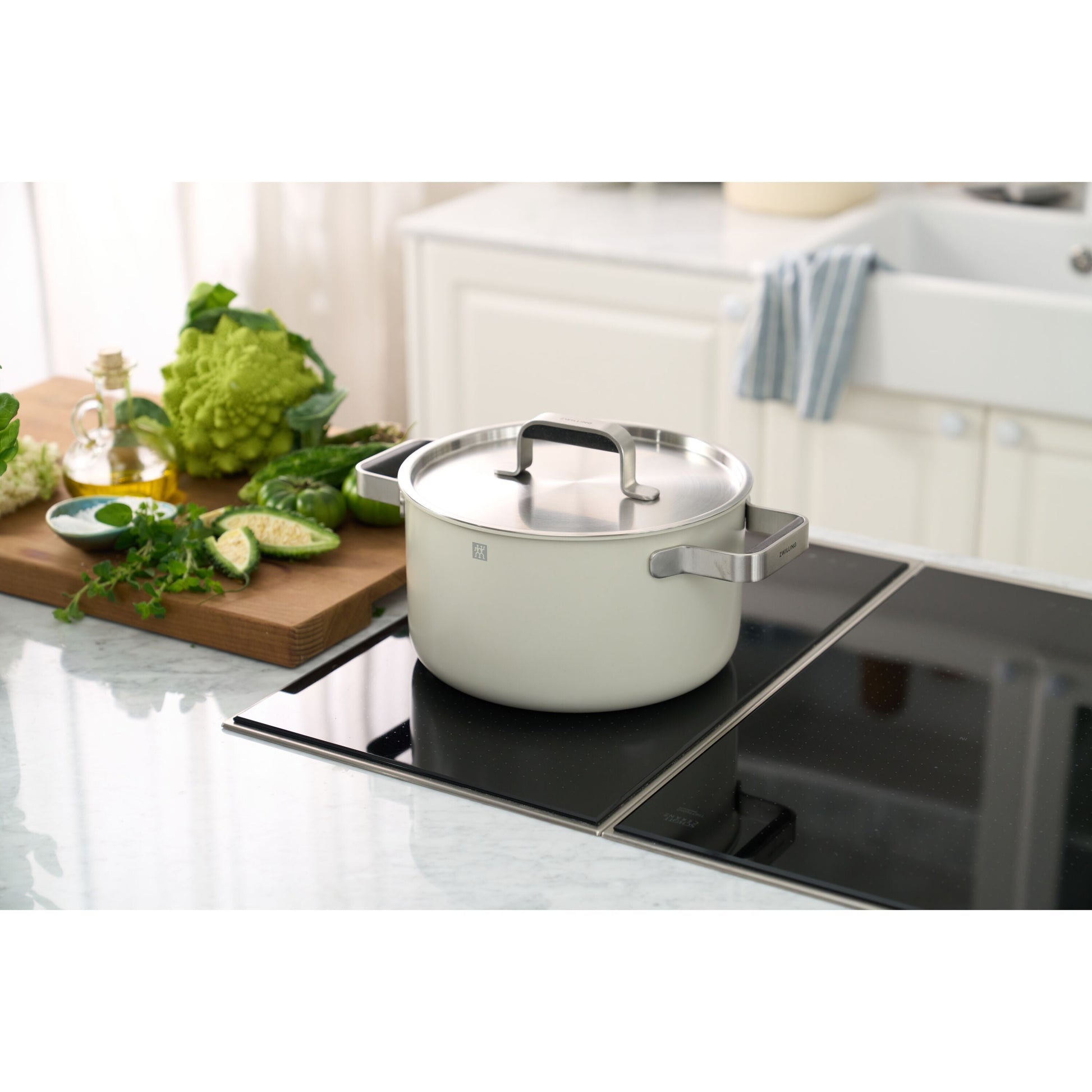 ZWILLING Pure Cookware Set, 6 Piece 18/10 Stainless Steel, Ivory-White-3