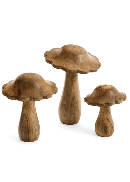 Scallop Wood Mushroom, Set of 3