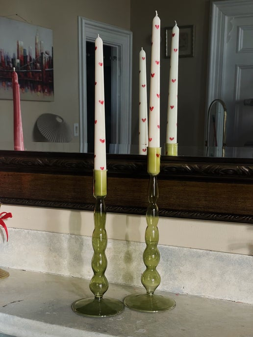 Hand-Painted Heart Candlestick