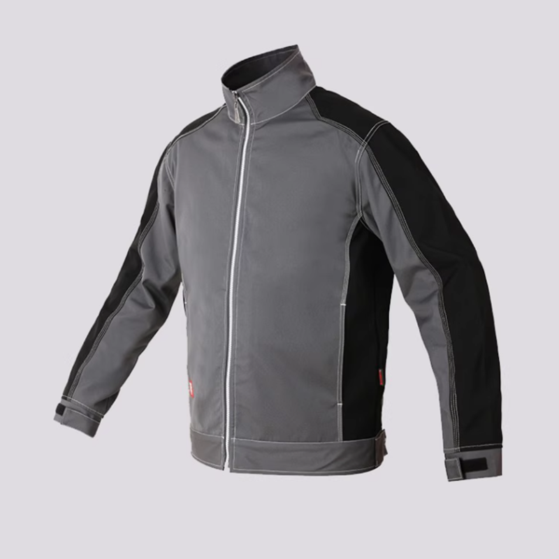 Casual Workwear Jacket – Adjustable Hem & Large Pockets, Cotton Blend [B260]-1