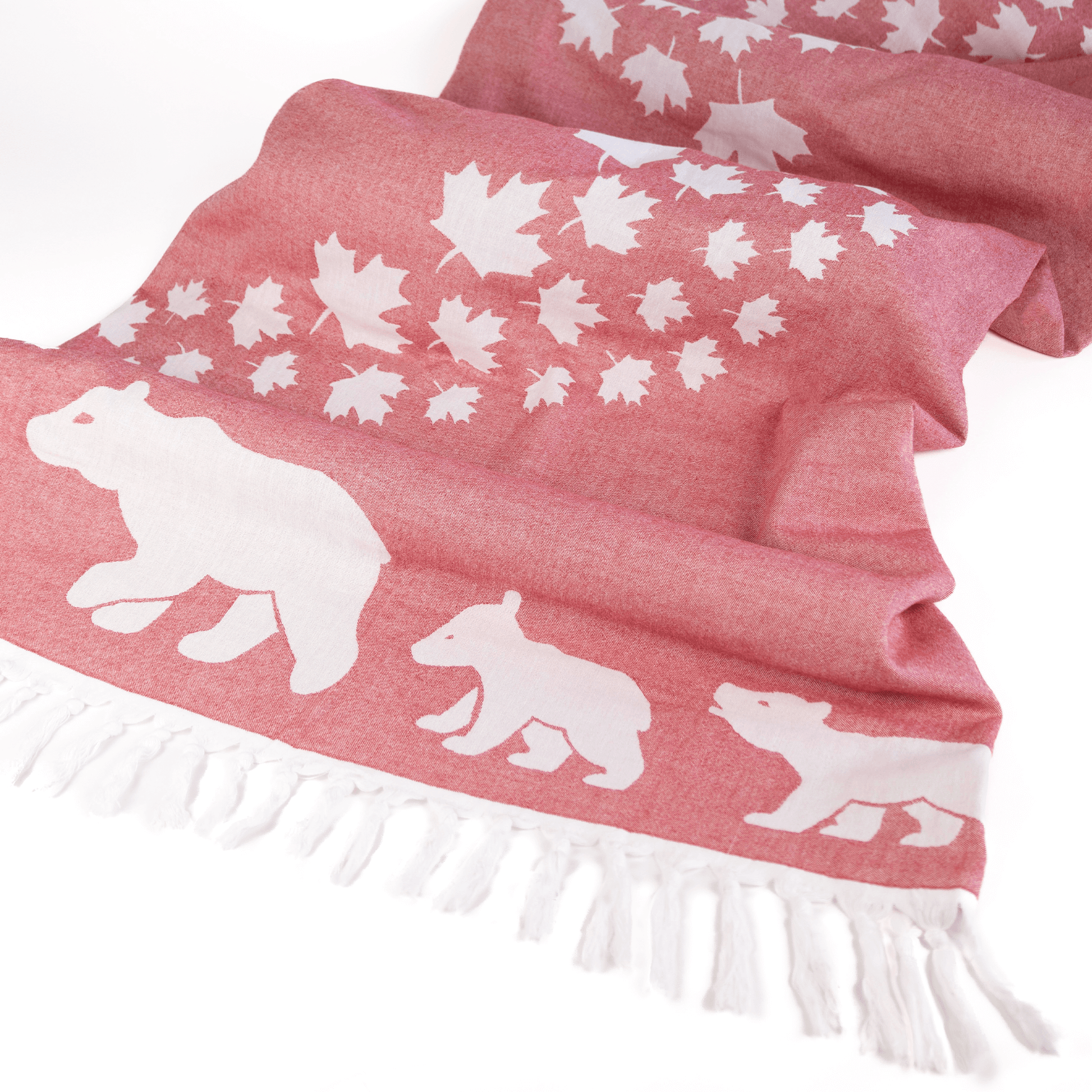 Turkish Towel | Body Towel | Canadian red and white-1