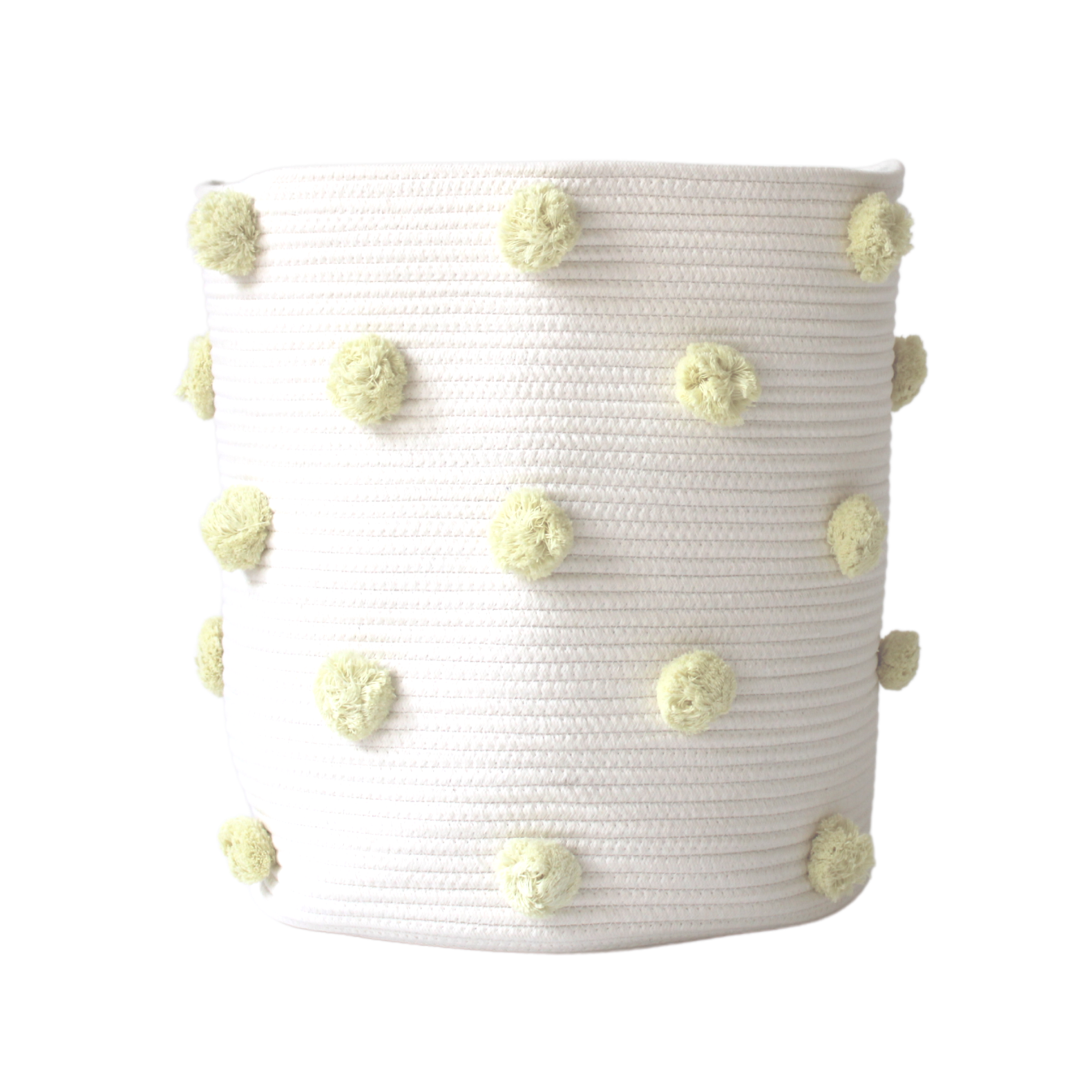 Buttercream Pom Laundry Basket-0