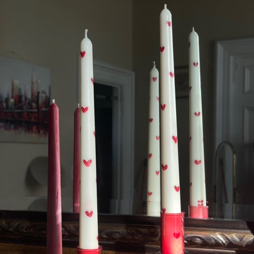 Hand-Painted Heart Candlestick