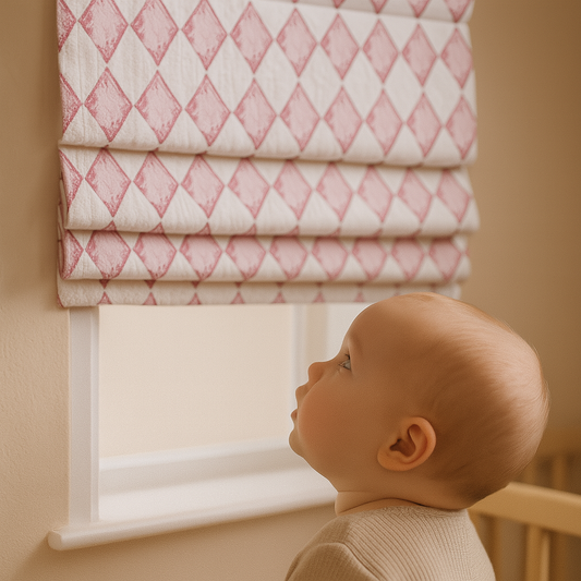 Harlequin Diamond Pure Linen Roman Blind – 5 Colourways | Made-to-Measure Kids & Nursery | Light-Filter or Blackout-0