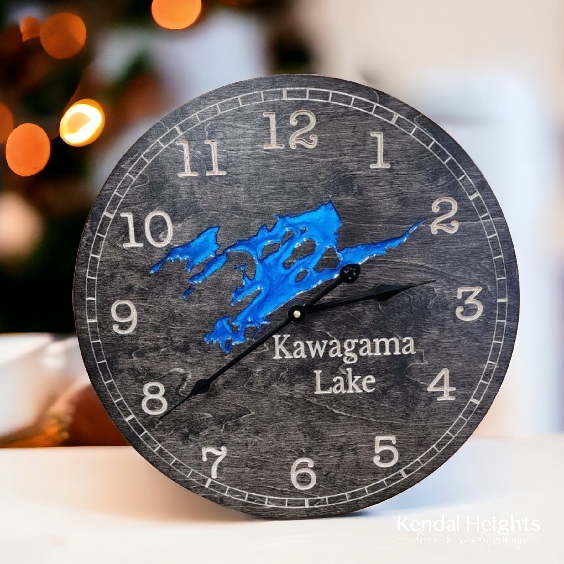 Custom Engraved Lake Clock-4