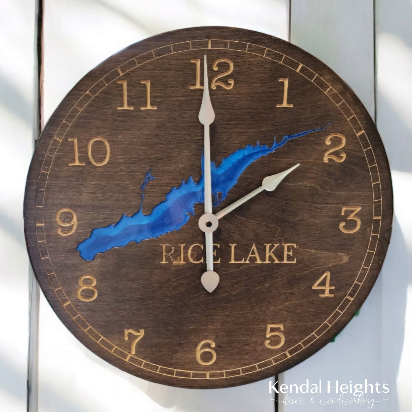Custom Engraved Lake Clock-3