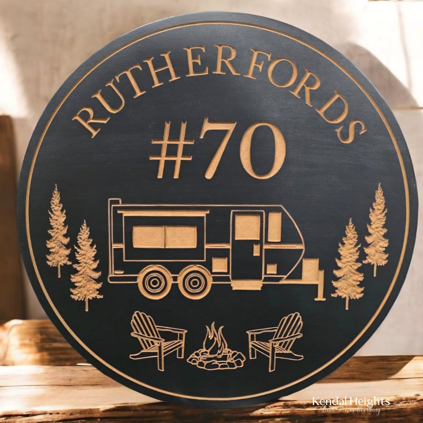 Custom Engraved Campsite / Trailer-0