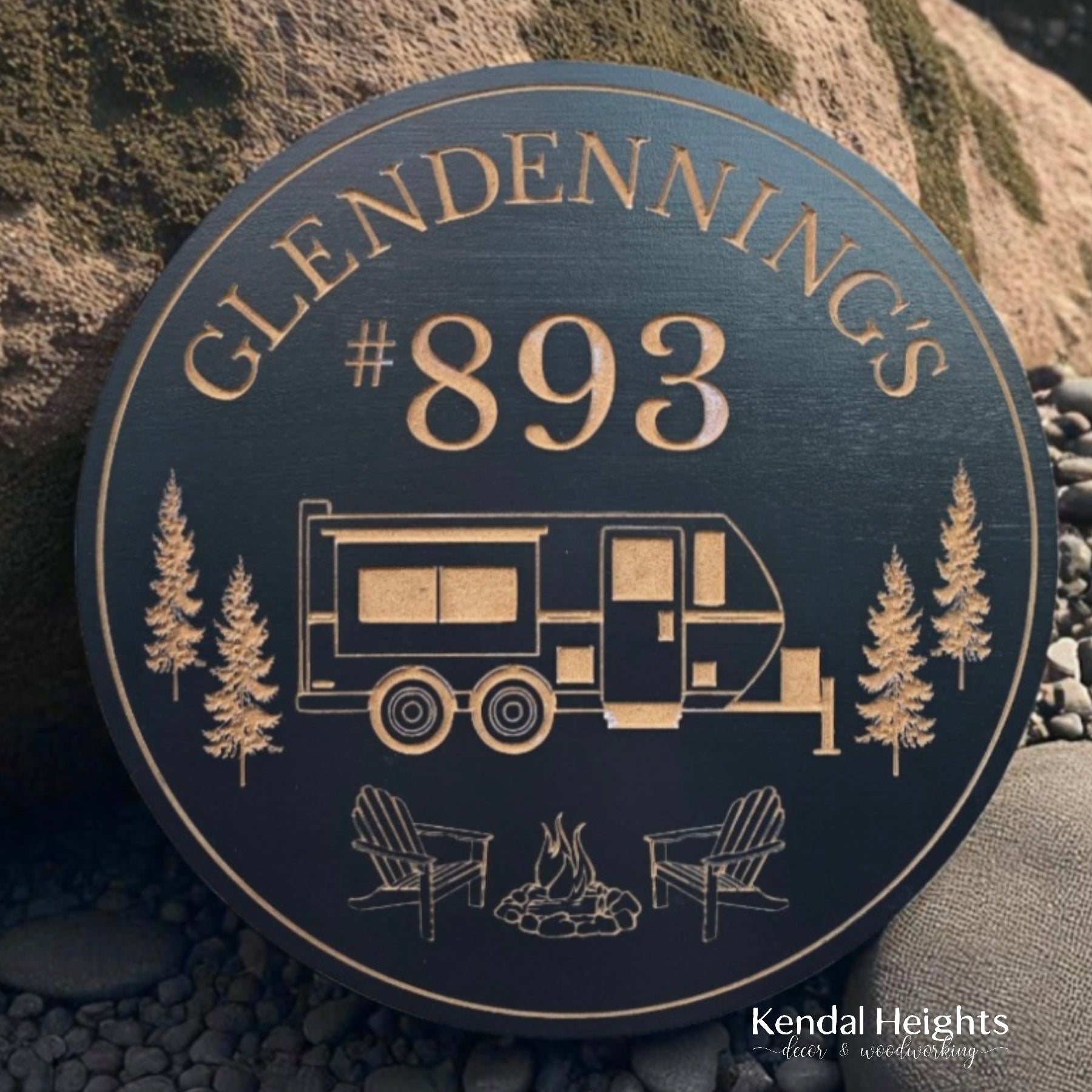 Custom Engraved Campsite / Trailer-1