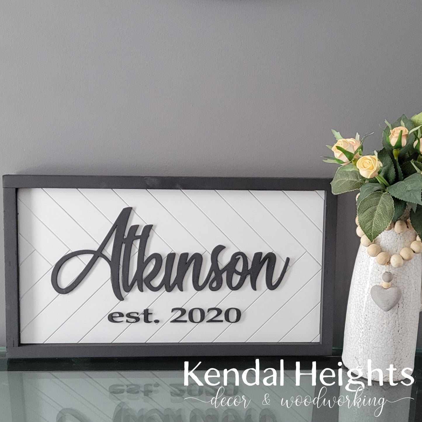 Family Name Herringbone Sign-0