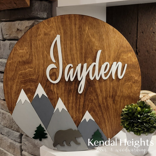 Name Sign - Mountain Backing-0