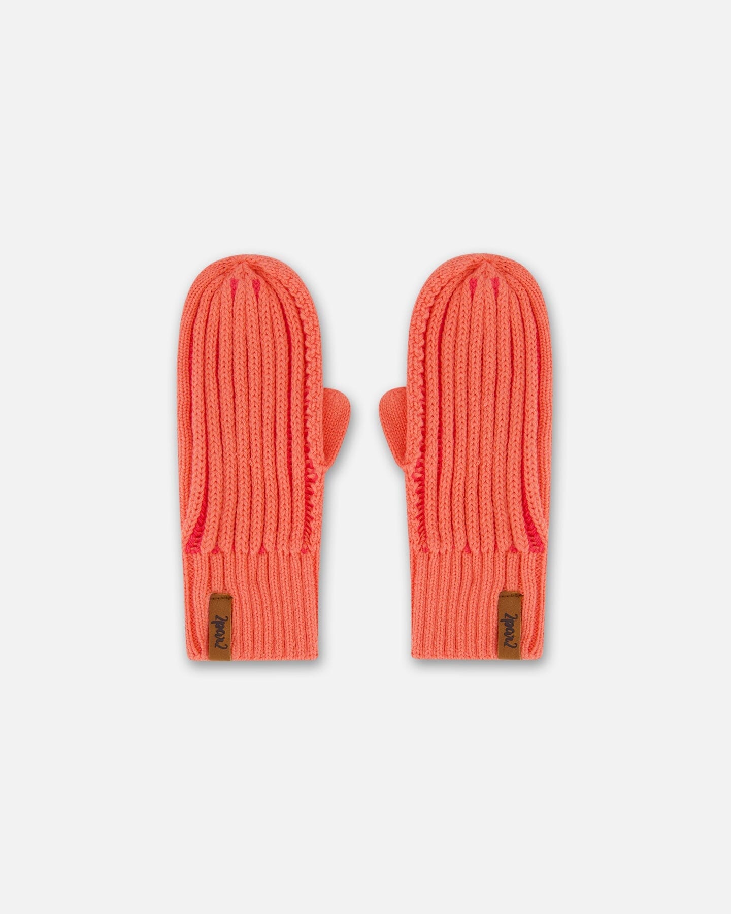 Knit Mittens Coral-0