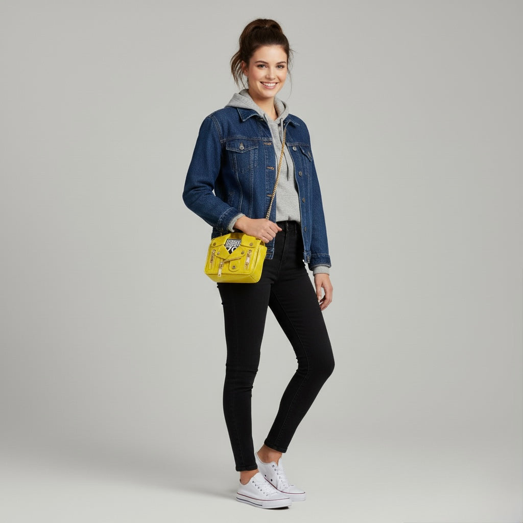 NOVA Mini Leather Crossbody Bag with Chain Strap